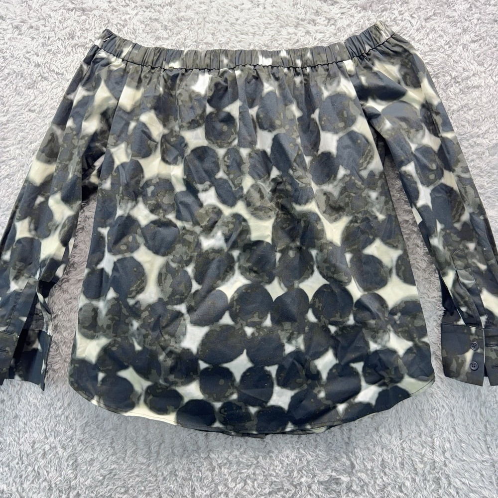 NWT Liviana Conti Off Shoulder Blouse Womens M IT 42 Black Abstract Print $289 - Picture 12 of 13